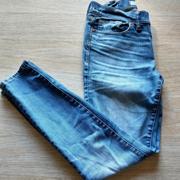 Madewell Skinny Skinny Jeans 9" Rise Medium Wash - Picture 2 of 11